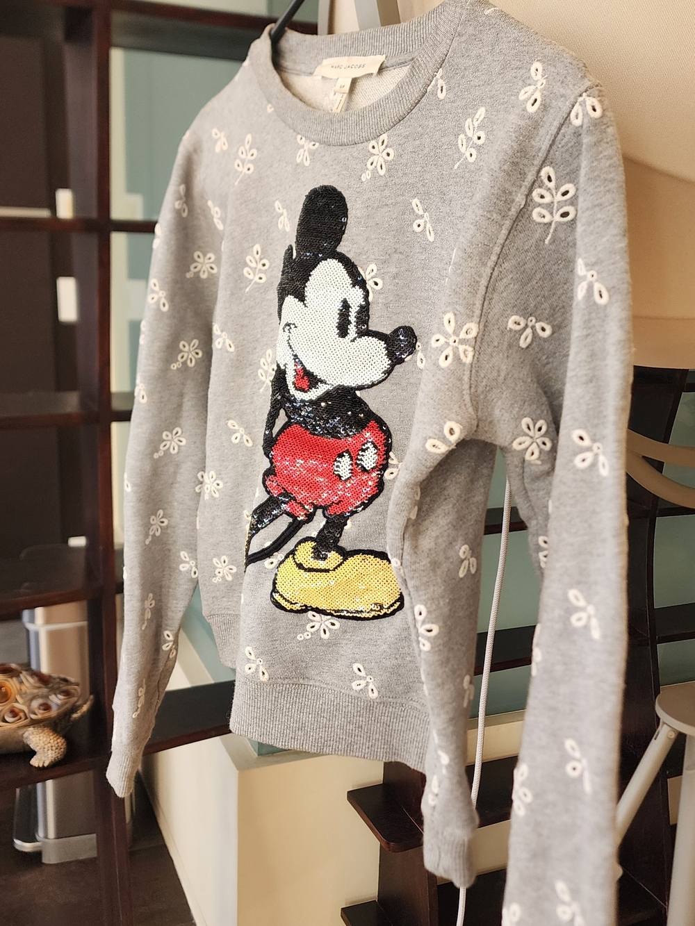 Marc Jacobs x Disney Collab Sweatshirt Sequin Mickey Mouse Collectible Size S - Picture 7 of 12